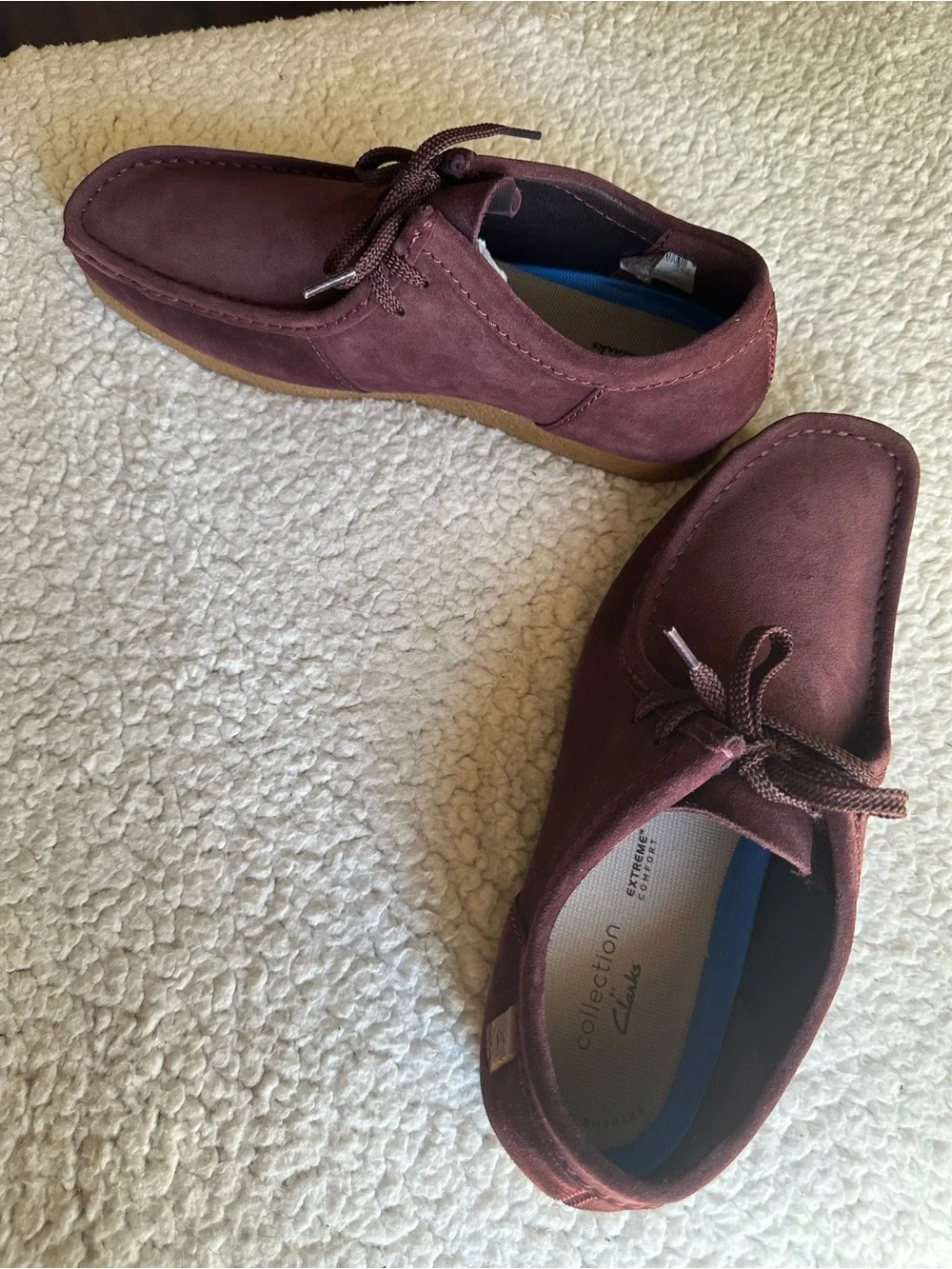 Clarks Originals Men's Wallabee Burgundy Suede Moccasins Loafers Size 12M